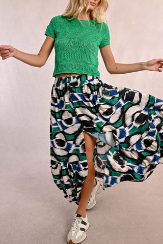 Falda larga - Blanco y negro