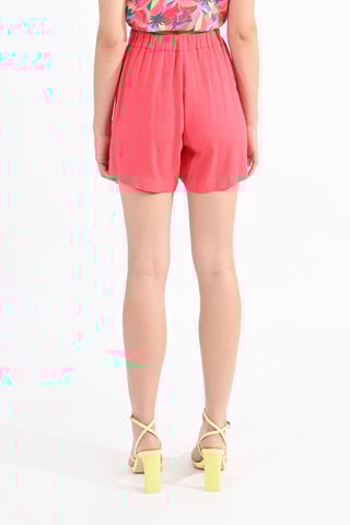 Short en lin taille haute - Corail - Lili Sidonio