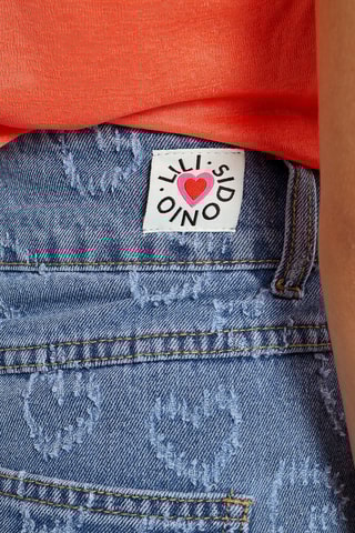 Short vaquero de tiro alto - Celeste