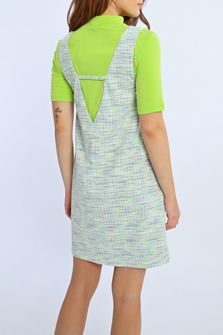 Vestido trapecio - Blanco y violeta