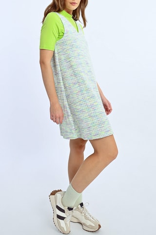 Vestido trapecio - Blanco y violeta