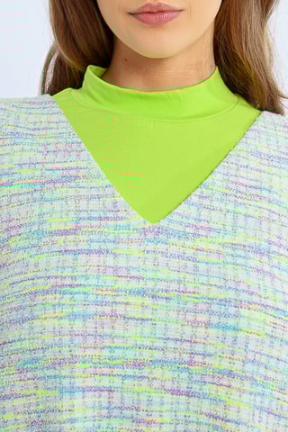 Vestido trapecio - Blanco y violeta