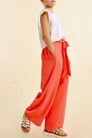 Pantalón de tiro alto - Coral