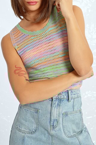 Top - Rosa y verde claro