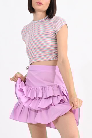 Falda avolantada de talle alto - Malva - Lili Sidonio