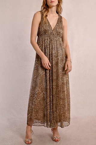 Lange Jurk - Beige en Bruin