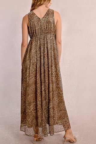 Lange Jurk - Beige en Bruin