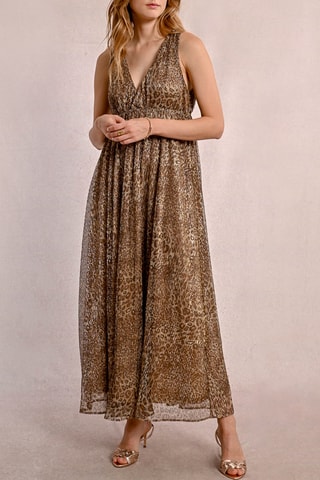 Lange Jurk - Beige en Bruin