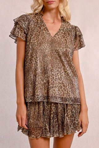 Blusa plisada - Beige