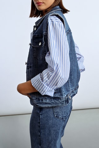 Mouwloos Spijkerjasje - Donkerblauw