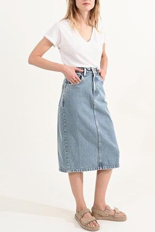 Falda recta vaquera - Celeste - Molly Bracken