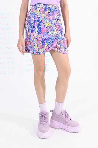 Falda drapeada de talle alto - Azul eléctrico - Lili Sidonio