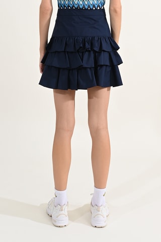 Falda avolantada de talle alto - Azul marino - Lili Sidonio