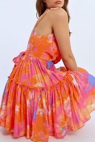 Vestido evasé - Naranja