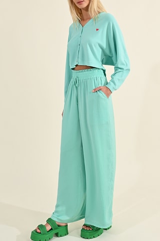 Pantalón de tiro alto - Celeste - Lili Sidonio