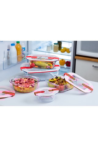 5 contenitori salvafreschezza in vetro borosilicato con coperchi Cook&Heat - 40 cl-2,5 l