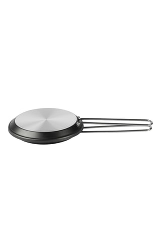 Poêle à crêpe double face avec manche en acier inoxydable - 18 cm