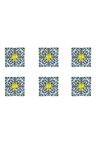 6 assiettes carrées en céramique - 18 cm