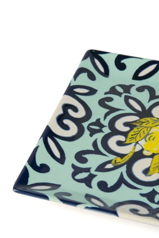 6 assiettes carrées en céramique - 18 cm