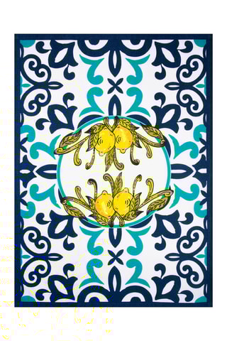 Torchon Amalfi - Bleu et blanc