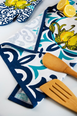 Torchon Amalfi - Bleu et blanc