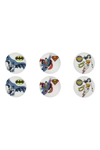 6 assiettes à pizza en porcelaine La Ligue des Justiciers DC Comics - 31 cm