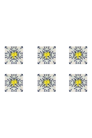 6 assiettes creuses carrées en céramique - 17,5 x 17,5 x 5 cm