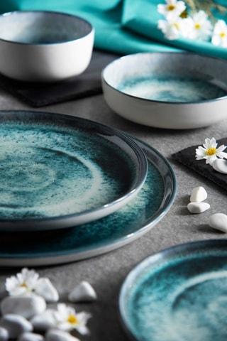 6 assiettes plates en céramique Atena - 27 x 27 x 3 cm