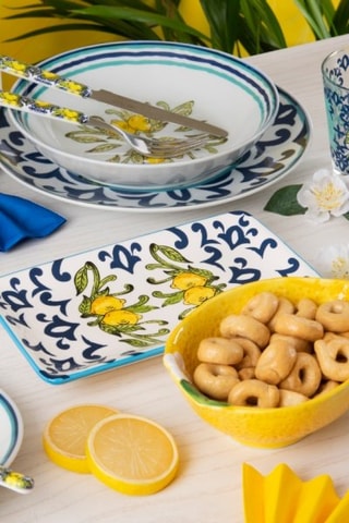 6 assiettes de présentation en céramique - 20 x 12,5 cm