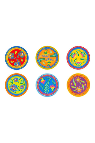 6 assiettes apéritif en porcelaine Gipsy - 15 cm