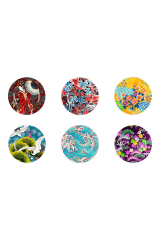 6 assiettes plates Kimono  -  33 cm