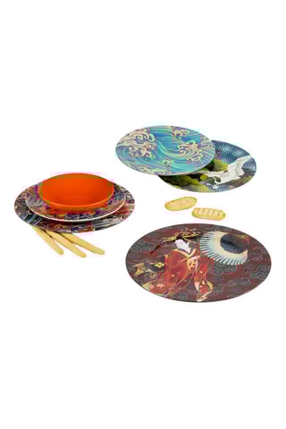 6 assiettes plates Kimono  -  33 cm