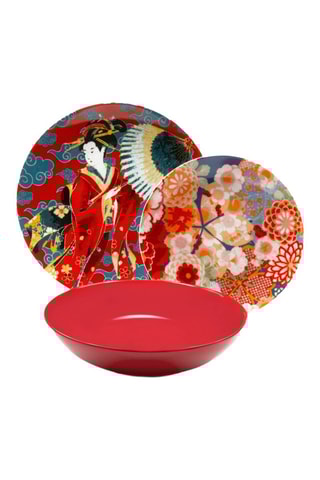 Service en porcelaine Kimono - 18 pièces