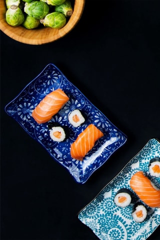 Plateau à sushis en porcelaine Orien 20 x 12 cm