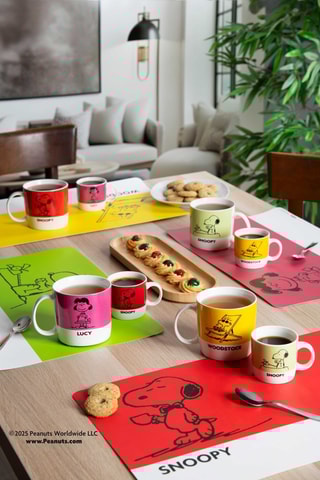 4 tasses à café Snoopy en New Bone China - 10 cl