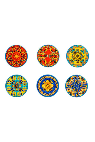 6 dessous de verre en céramique Trinacria - 10,8 cm