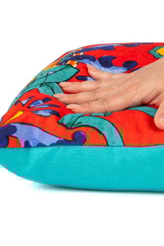 Coussin Trinacria - Bleu et jaune - 45 x 45 x 20 cm