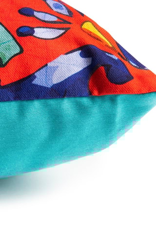 Coussin Trinacria - Bleu et jaune - 45 x 45 x 20 cm