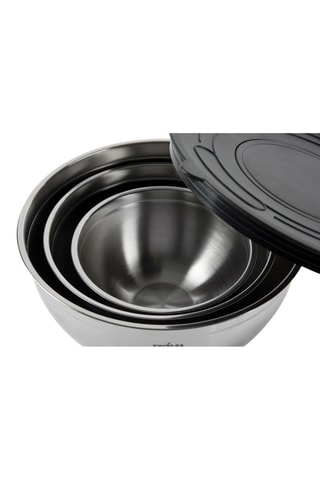 3 bols en acier inoxydable avec couvercles Elegance - 16/20/24 cm