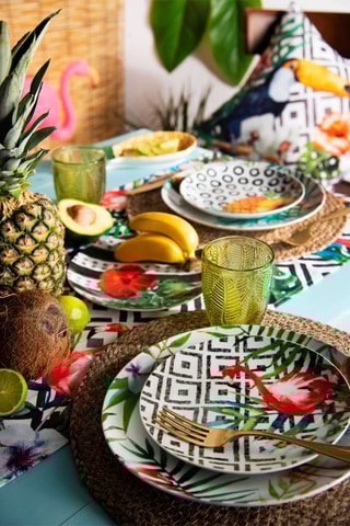 Service en porcelaine Tropical Chic - 18 pièces