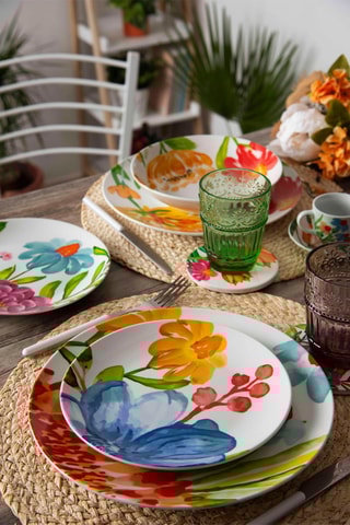 Service en porcelaine Blooming - 18 pièces