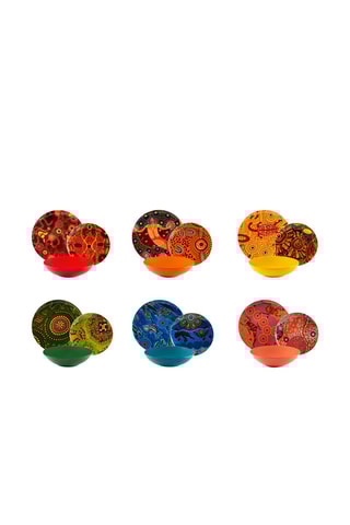 Service en porcelaine et grès Aboriginal - 18 pièces