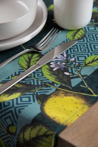 Chemin de table Boboli - 140 x 45 cm - Bleu et jaune