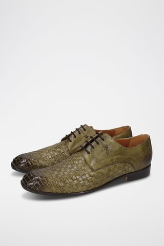 Derbys en cuir Elyas - Vert olive