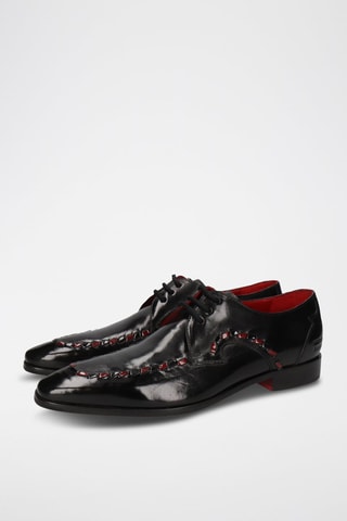 Derbys en cuir Elvis - Noir et rouge