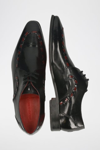 Derbys en cuir Elvis - Noir et rouge