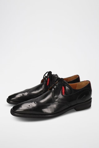 Derbys en cuir Elvis - Noir et rouge