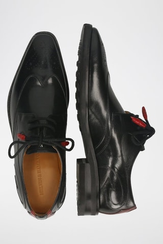 Derbys en cuir Elvis - Noir et rouge