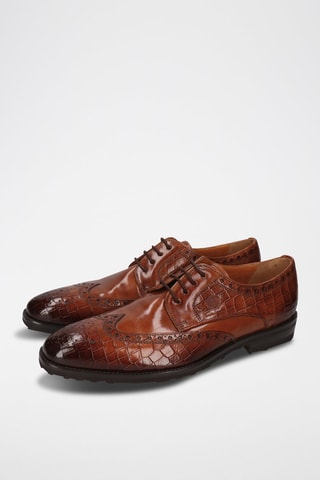 Derbys en cuir Flynn - Marron clair et marron foncé