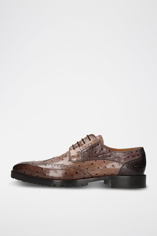 Derbys en cuir Jeff - Marron clair et marron foncé